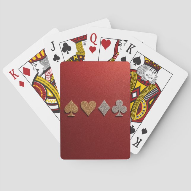 Luxe rote Gold-Silber-Karten-Deck Spielkarten (Rückseite)