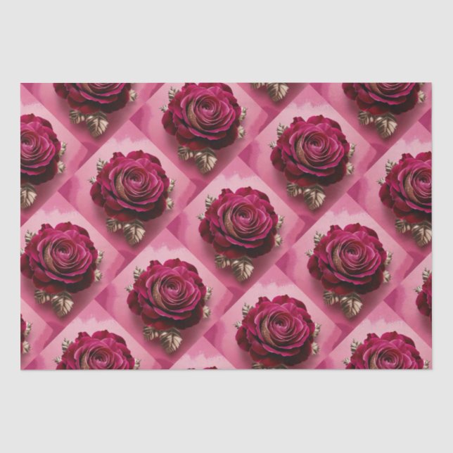 Luxe Rote Rose Tissue Paper Set Seidenpapier (Vorderseite)