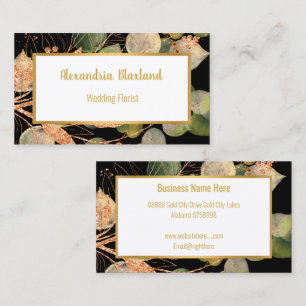 LUXE SAGE GREEN EUCALYPTUS GOLD BLACK VISITENKARTE