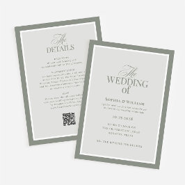 Luxe Sage Green mit UAWG QR Code | Hochzeit Einladung