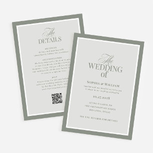 Luxe Sage Green mit UAWG QR Code   Hochzeit Einladung