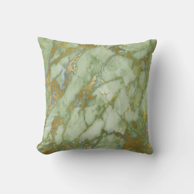 LUXE SAGE WHITE GOLD MARBLE INSPIRIERT CUSHION KISSEN (Vorderseite)