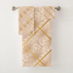 LUXE SATIN GOLD BRONZE BADEZIMMER TOWEL SET