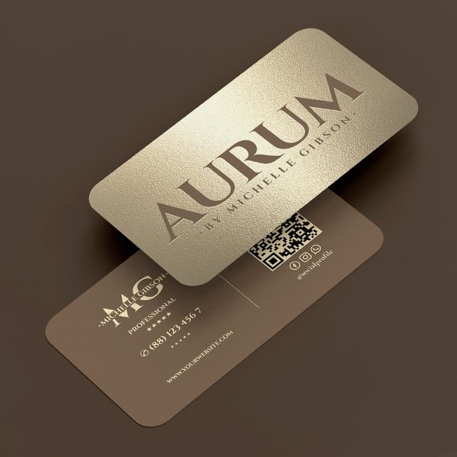Luxe-Schmuckstudio Braun Faux Gold Visitenkarte (Luxe Jewelry Studio Brown Faux Gold Business Card
)