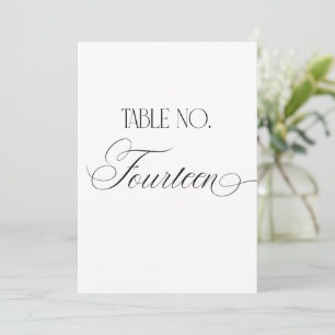 Luxe-Schrift 5x7 Hochzeitstisch Nummer Vierzehn Sc Einladung