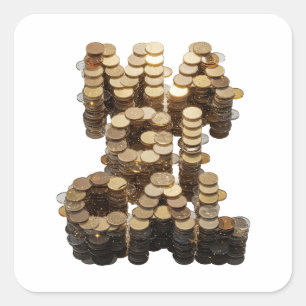 Luxe-Silber-GELD-Geschenk-Aufkleber Quadratischer Aufkleber