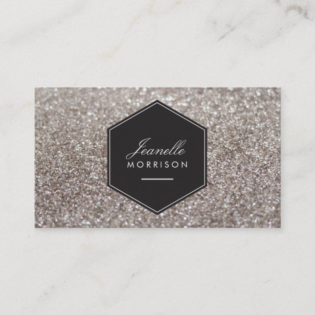 Luxe Silver Glitzer Beauty Business Card Visitenkarte (Vorderseite)