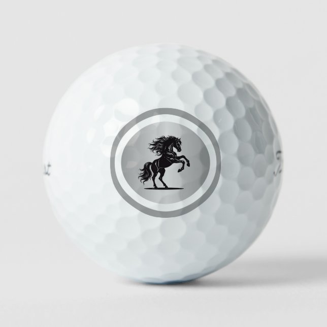 Luxe Silver Horseback Golf Balls Golfball (Vorderseite)