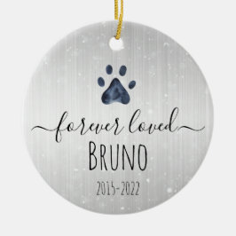 Luxe Silver Metal Forever Loved Pet Memorial Keramik Ornament