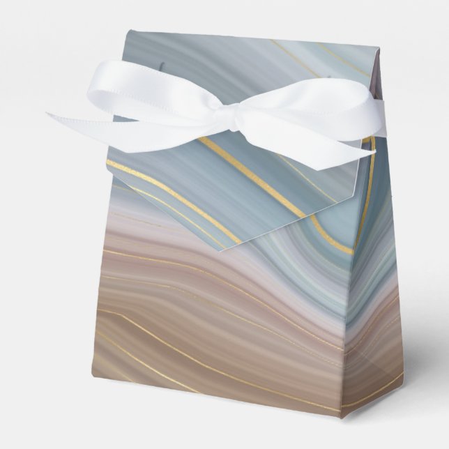 Luxe Strata | Dusty Slate Blue Taupe Pink Agate Geschenkschachtel (Vorderseite)