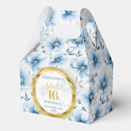 Luxe Sweet 16 Dusty Blue Gold Glitzer Leckerei Box Geschenkschachtel