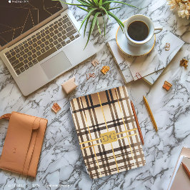 Luxe Taupe und Gold Kariert iPad Mini Hülle