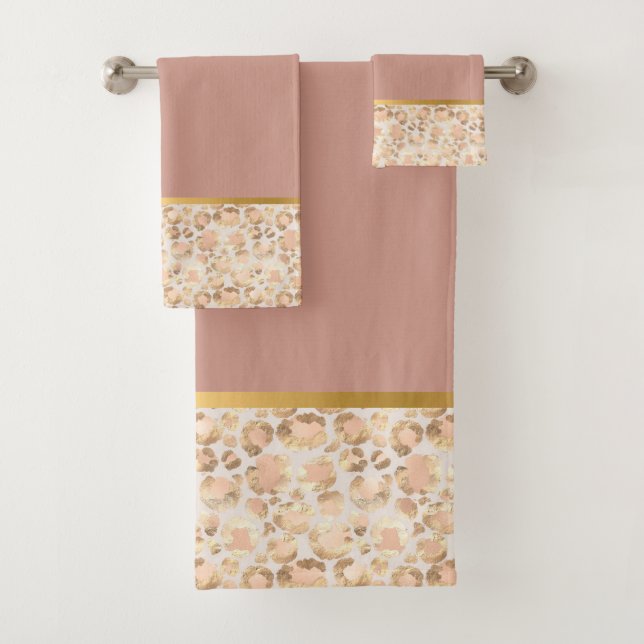 LUXE-TIERDRUCKDUSTIK PINK BADEZIMMER TOWEL SET (Insitu)