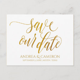 Luxe Typografie Rett-the-Date-Postkarte | Imitate Ankündigungspostkarte