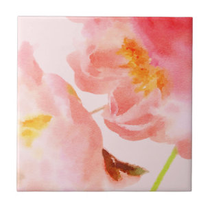 Luxe Watercolor Pink Florals Fliese