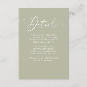 Luxe Wedding Details zum Motto Grünen Gast einfü Begleitkarte