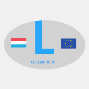 Luxembourg* Euro-Ovaler Aufkleber