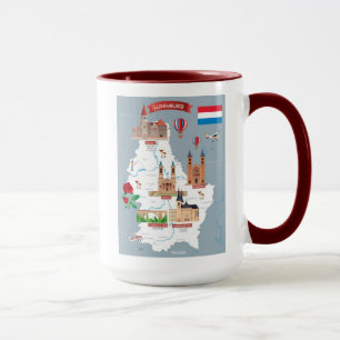 Luxemburg-Cartoon-Karte Tasse