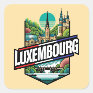 Luxemburg Europa Quadratischer Aufkleber