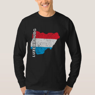 Luxemburg Flagge Karte Vintage Letzebuerg Luxembur T-Shirt
