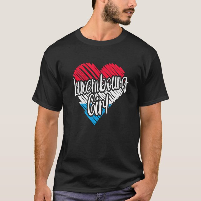 Luxemburg für luxemburgische Mädchenherz-Flagge fü T-Shirt (Vorderseite)