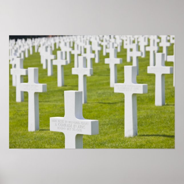 Luxemburg, Hamm. Militärischer Friedhof der USA Poster (Vorne)
