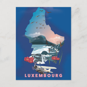Luxemburg illustriertes Reiseposter Karte. Postkarte