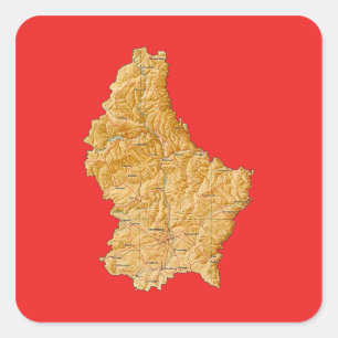 Luxemburg-Karte-Aufkleber Quadratischer Aufkleber