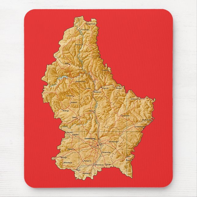 Luxemburg Karte Mousepad (Vorne)