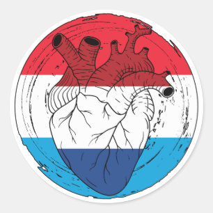 Luxemburg Koningsdag Niederlande Runder Aufkleber