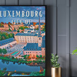 Luxemburg, kosmopolitische und mehrsprachige Stadt Poster<br><div class="desc">Luxemburg, gemeinhin bekannt als Luxemburg-Stadt (um sie vom Land zu unterscheiden) oder einfach Stad (die Stadt auf Luxemburg), ist die Hauptstadt des Großherzogtums Luxemburg und die größte Stadt des Landes mit 129 541 Einwohnern am 31. März 2022 und über 200 000 für die Großstadtregion. Die Fläche der Hauptstadt mit 51,...</div>