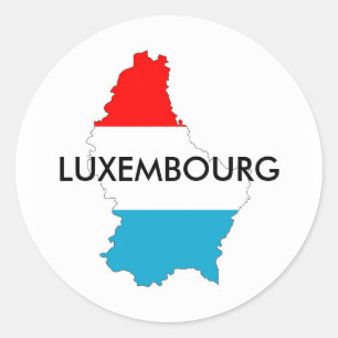 Luxemburg-Landflaggen-Kartenform-Silhouette Runder Aufkleber
