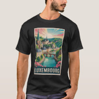Luxemburg Landschaft Illustration Reise Kunst Retr
