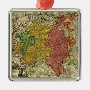 Luxemburg panoramisches MapLuxembourg Ornament Aus Metall
