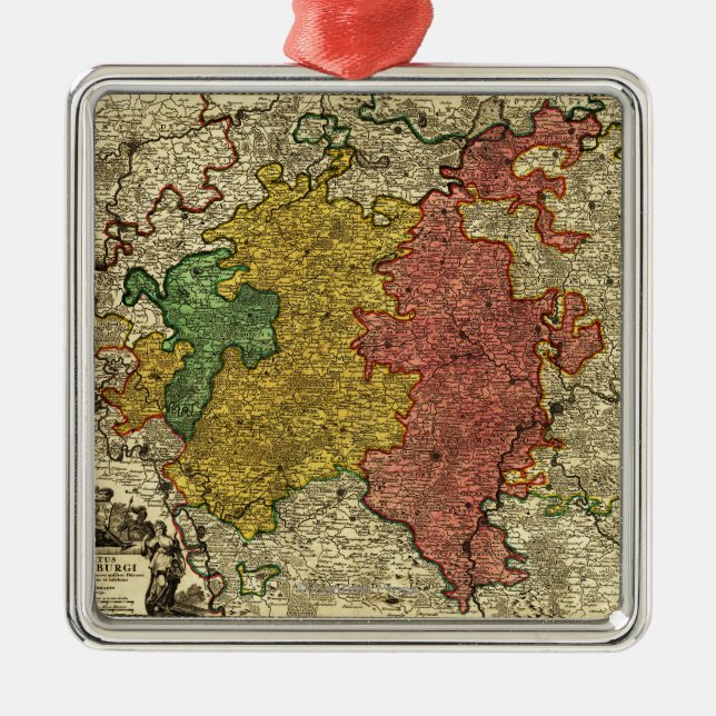 Luxemburg panoramisches MapLuxembourg Ornament Aus Metall (Vorne)