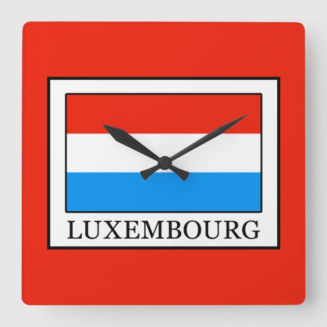 Luxemburg Quadratische Wanduhr (Vorderseite)