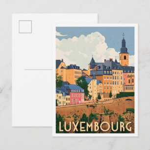 Luxemburg Reisen im Vintage-Stil  Postkarte