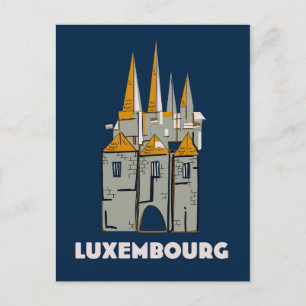 Luxemburg Retro-Reiseplakat Postkarte