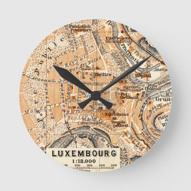 Luxemburg Runde Wanduhr (Vorderseite)