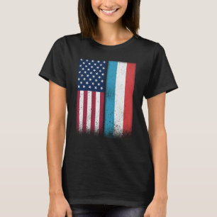 Luxemburg Shirt USA und Luxemburg Flaggen Pro