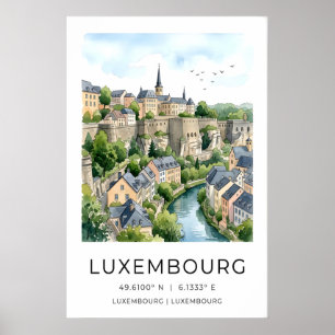 Luxemburg Stadt Wandbild Reise Szene Poster