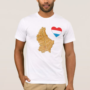 Luxemburg T - Shirt Flag Herz und Karte