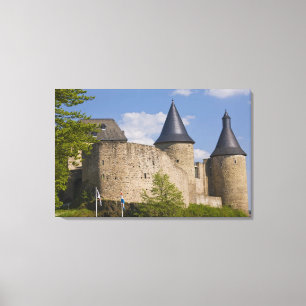 Luxemburg, Tal des Flusses Sauer. Bourscheid, Leinwanddruck