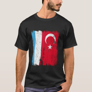 Luxemburg Türkei Halbflagge Türkei Luxemburg Tur T-Shirt