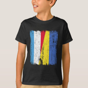 Luxemburg Ukraine Halbe Flagge Luxemburgisch Ukrai T-Shirt