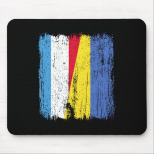 Luxemburg Ukraine Halbflagge Luxemburgisch Ukraini Mousepad