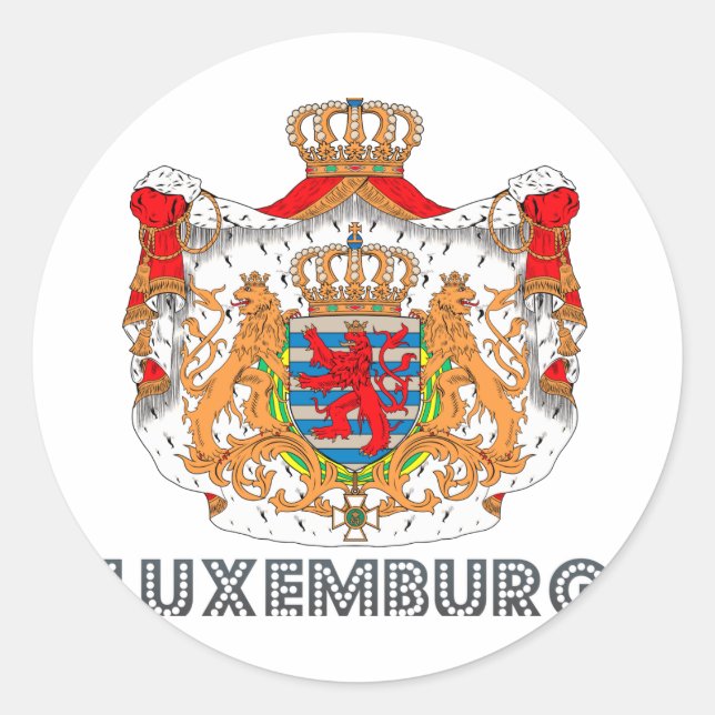 Luxemburger Emblem Runder Aufkleber (Vorderseite)