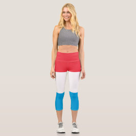 Luxemburger Flagge Capri Leggings