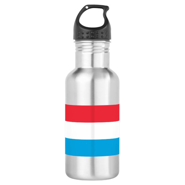 Luxemburger Flagge Edelstahlflasche (Vorderseite)
