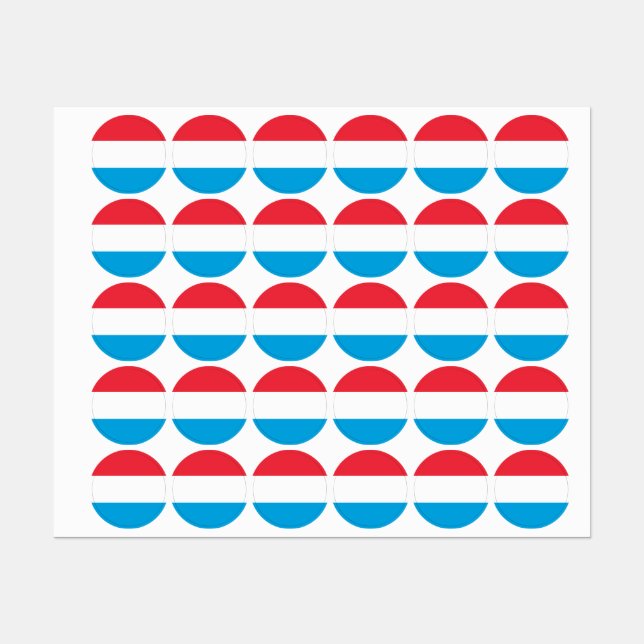 Luxemburger Flagge Etiketten (Blatt)